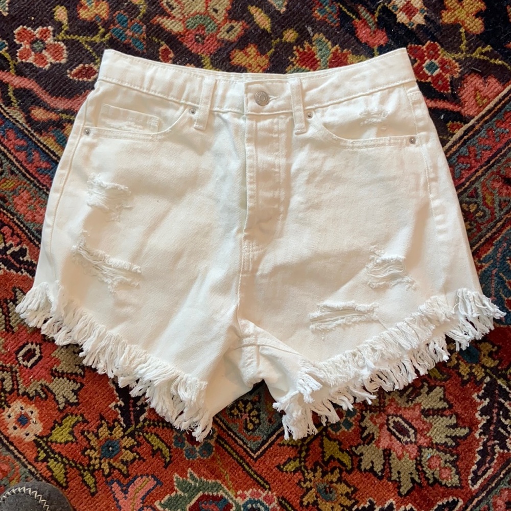 Wild Fable size 6 highest rise white denim shorts